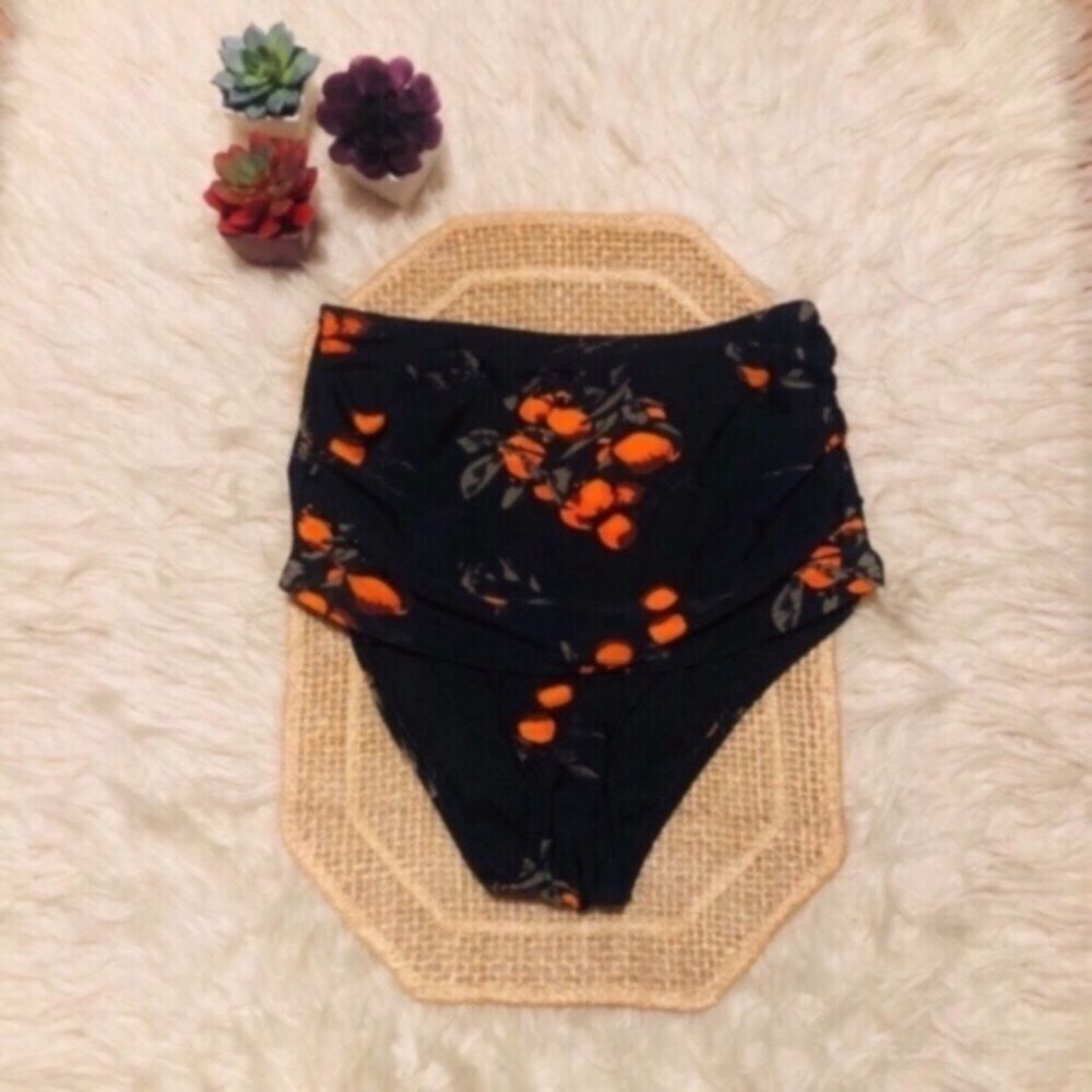 High Waisted Tangerine Orange Bikini Bottom